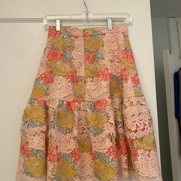 anthropologie floral gardenia lace skirt - Picture 7 of 8